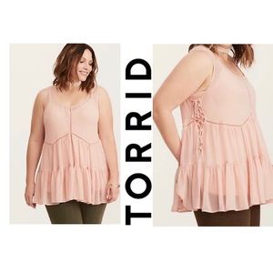 Torrid 5x Chiffon Challis Babydoll Peach